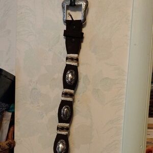 Source Unknown Brown and Silver Women's Belt